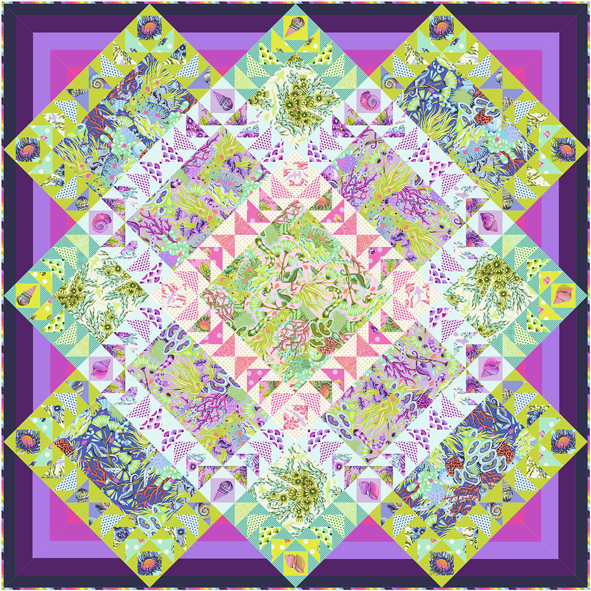 Coastal Currents with Floral Reef from Tula Pink