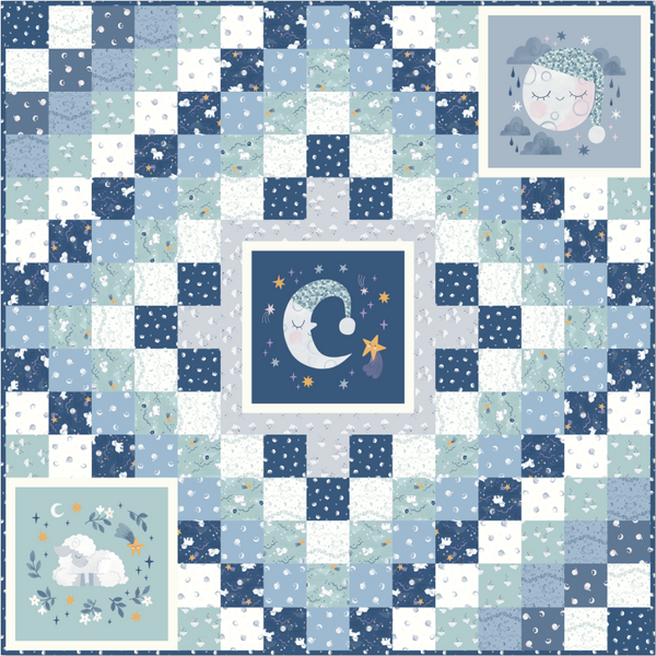 Sleep Tight Twinkle Little Star Panel Quilt Pattern from Riley Blake D ...