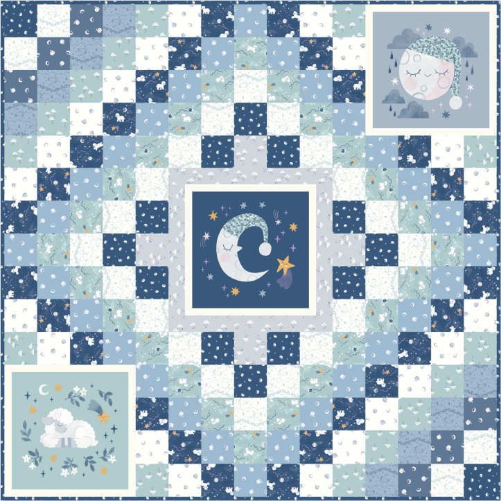 Sleep Tight Twinkle Little Star Panel Quilt Pattern from Riley Blake Designs