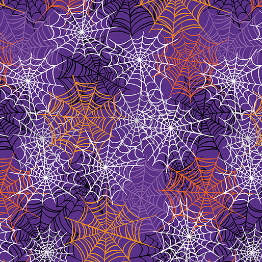 Happy Hauntings - Benartex - Spooky Spiderwebs Purple - 14950G-66