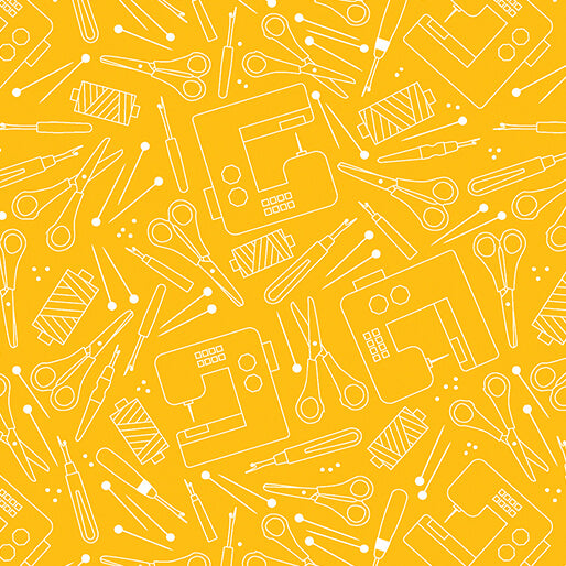 Happy Notes - Happy Quilting - Yellow - 16435-33