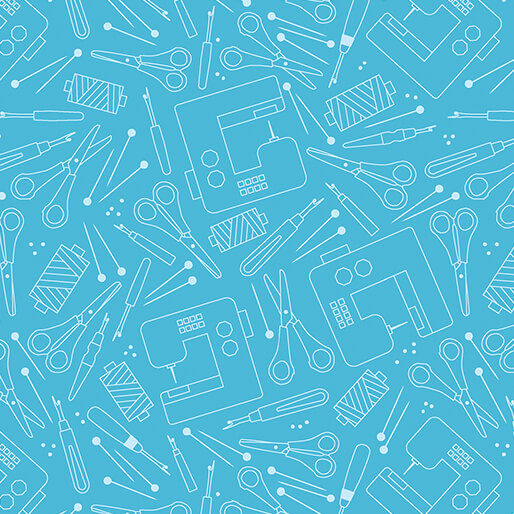 Happy Notes - Happy Quilting - Light Blue - 16435-55