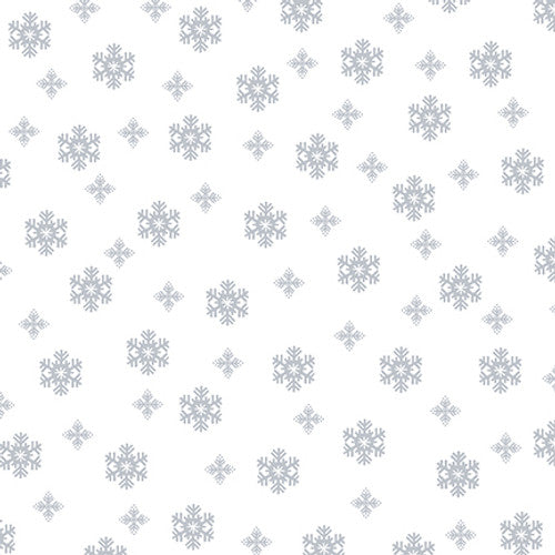 Quilter's Flour - Small Snowflake - White on White - 1696-01W