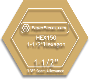 Paper Pieces - 1.5" Hexagon Acrylic Template