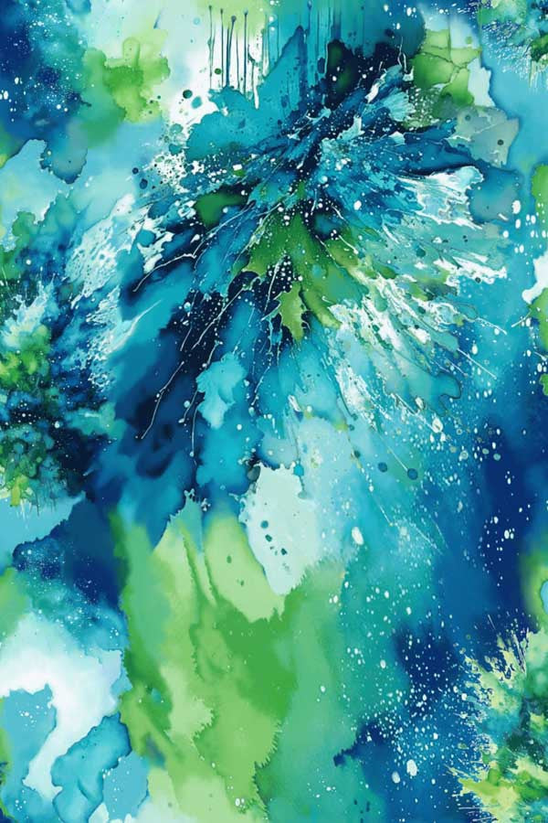 Watercolor Wonder - Wide Back 108" - Green/Blue - 2228-76