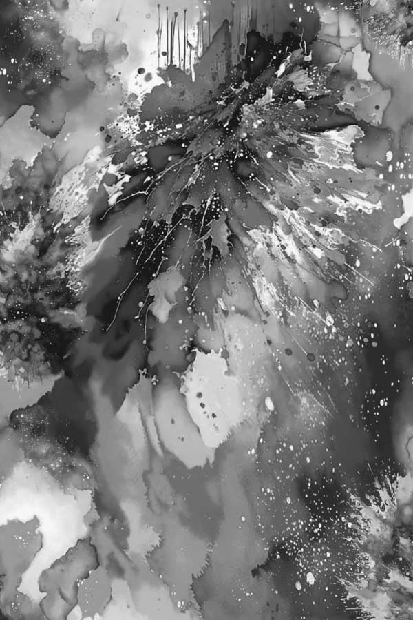 Watercolor Wonder - Wide Back 108" - Black/White - 2228-90