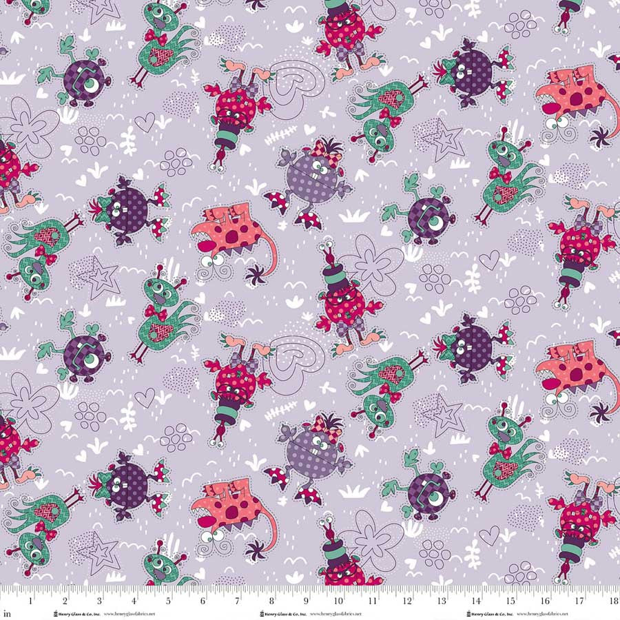 Silly Gilly Returns - All Over Characters - Lavender - 2341-15