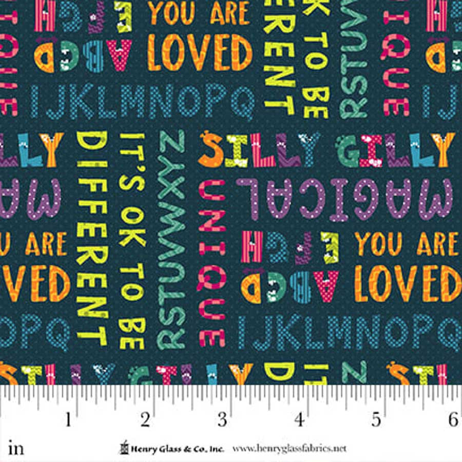 Silly Gilly Returns - Word Print - Navy - 2347-77