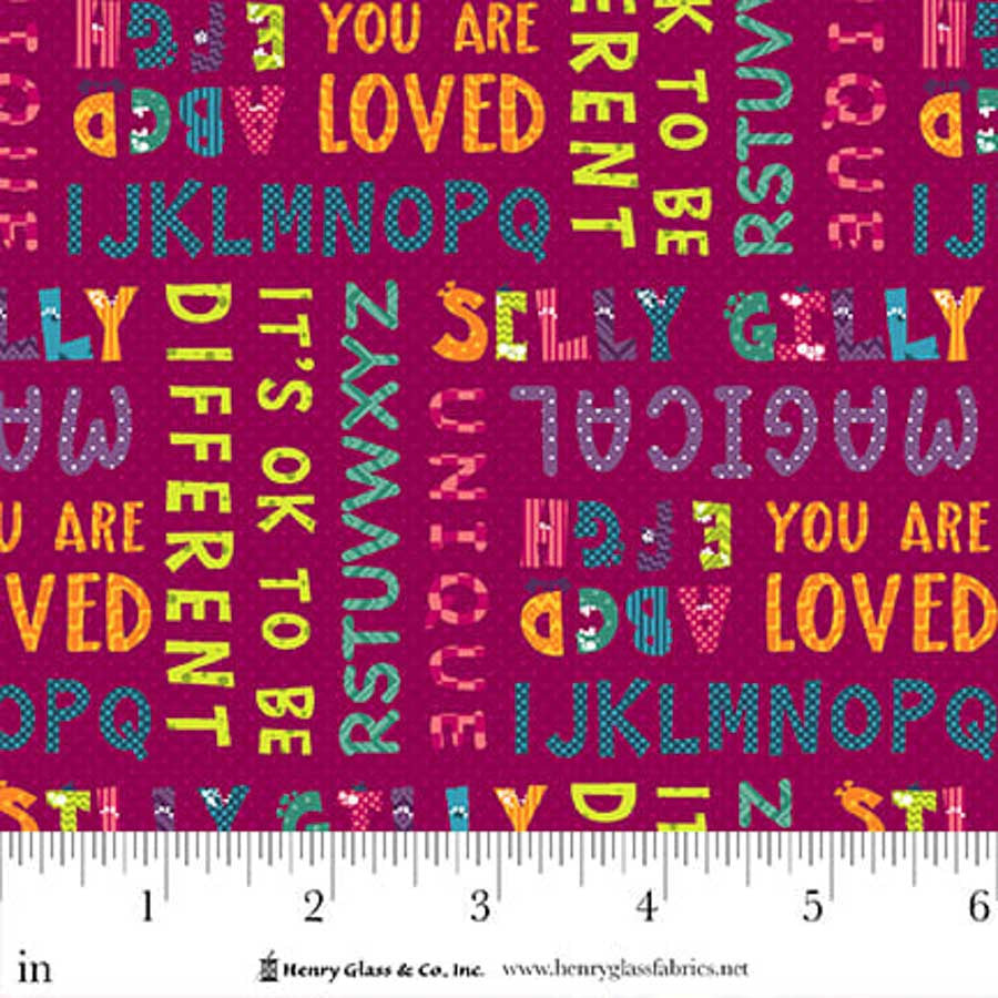 Silly Gilly Returns - Word Print - Magenta - 2347-85