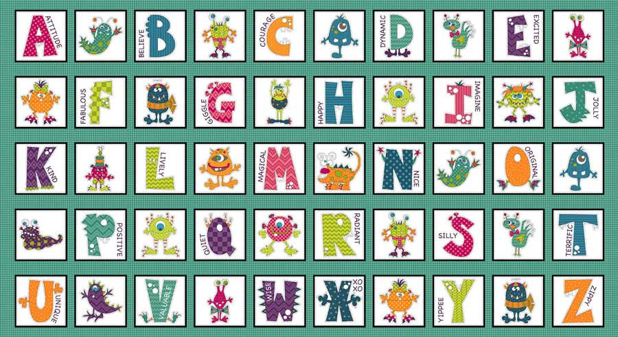 Silly Gilly Returns - Alphabet Blocks Panel - 2348B-76