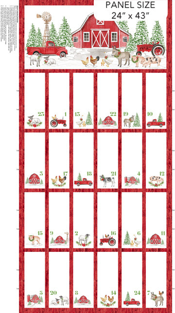 Barnyard Christmas - Advent Panel - 28809-24