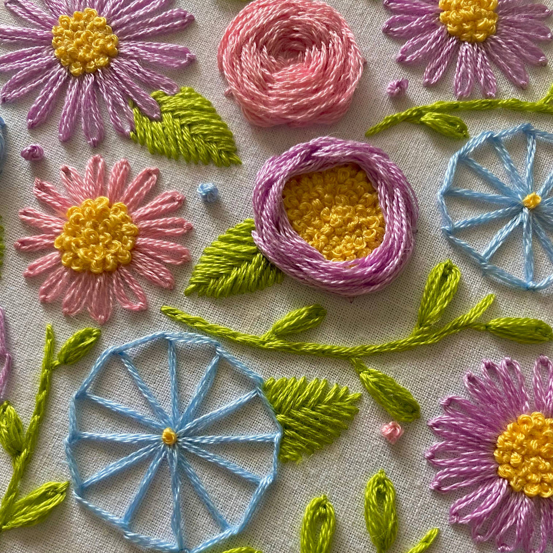 Floral Sampler Craft DIY Embroidery Kit