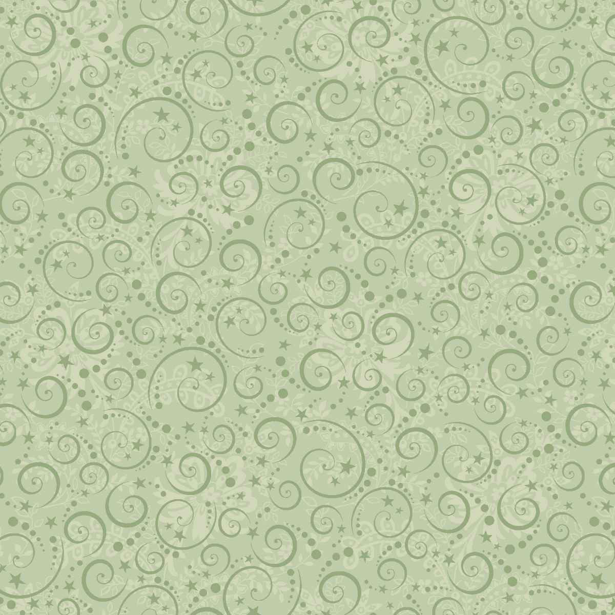 Nordic Holiday Village - Mini Swirls - Light Sage - Q-3609-16