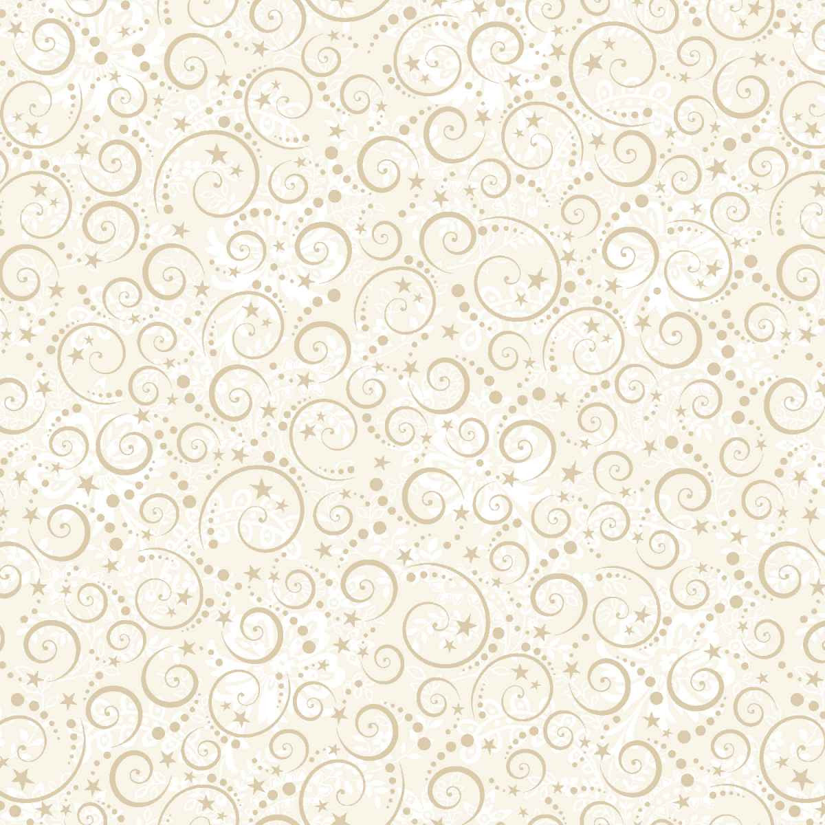 Nordic Holiday Village - Mini Swirls - Cream - Q-3609-44