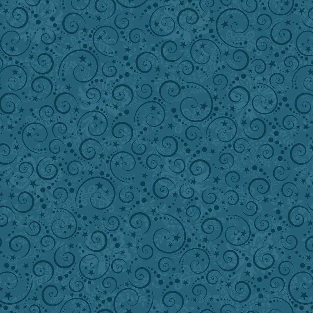 Nordic Holiday Village - Mini Swirls - Blue - Q-3609-77
