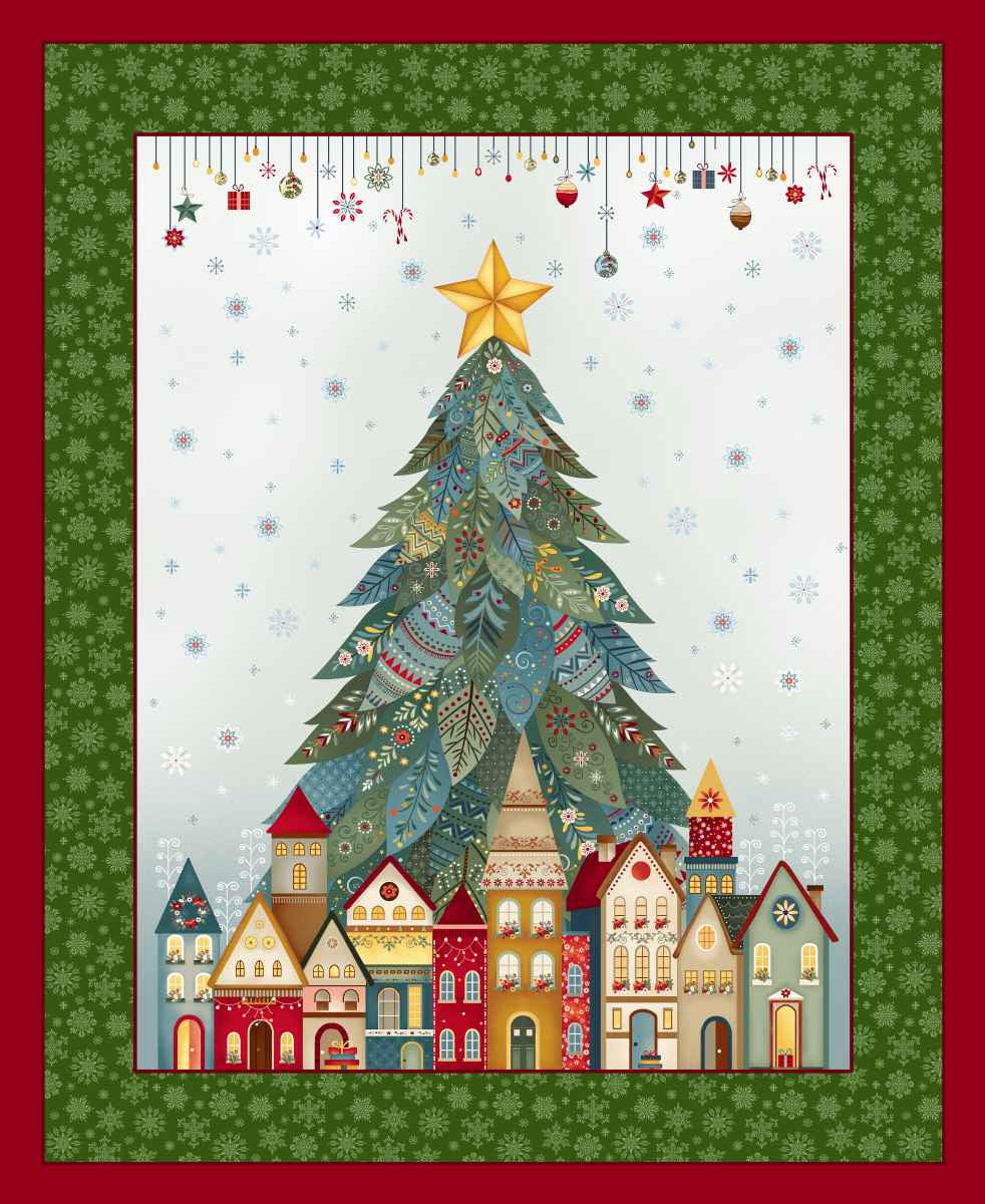 Nordic Holiday Village - Tree Panel 36" - Q-3614P-17