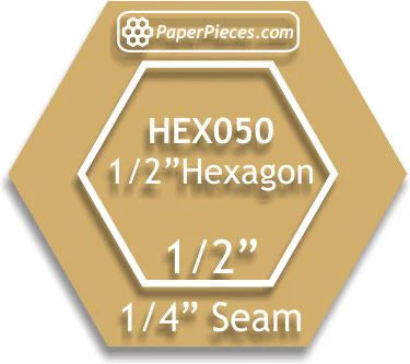 Paper Pieces - 1/2" Hexagon Acrylic Template