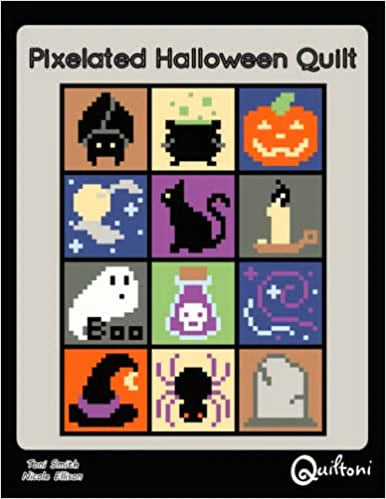 Pixelated Halloween Quilt: A 12 Block Halloween Themed Quilt Book - Quiltoni