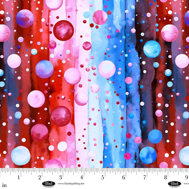 Bubble Pops - 108" Wide Back - Red/Blue - 4418-87