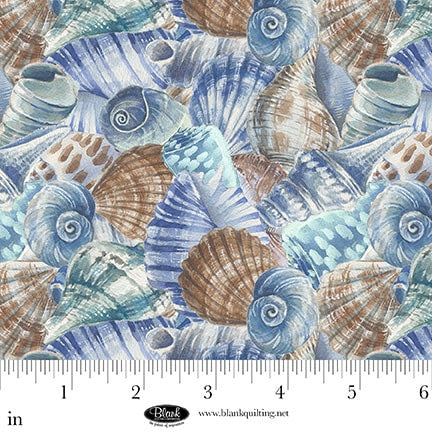 Seatopia - Seashell Collage - Blue - 4559-75