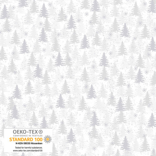 We Love Christmas - Trees Metallic - White Silver - 4592M-101