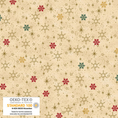 We Love Christmas - Snowflakes Metallic - Beige Gold - 4592M-204