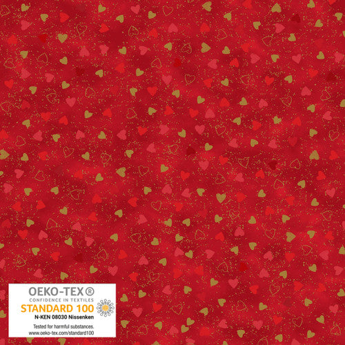 We Love Christmas - Hearts Metallic - Red Gold - 4592M-405