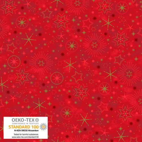 We Love Christmas - Stars and Snowflakes Metallic - Berry Gold - 4592M-411