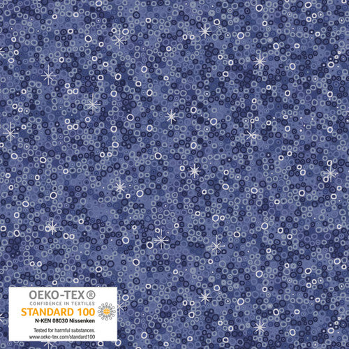 We Love Christmas - Small Circles Metallic - Blue Silver - 4592M-605