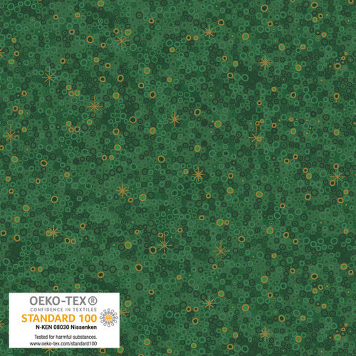 We Love Christmas - Small Circles Metallic - Green Gold - 4592M-807