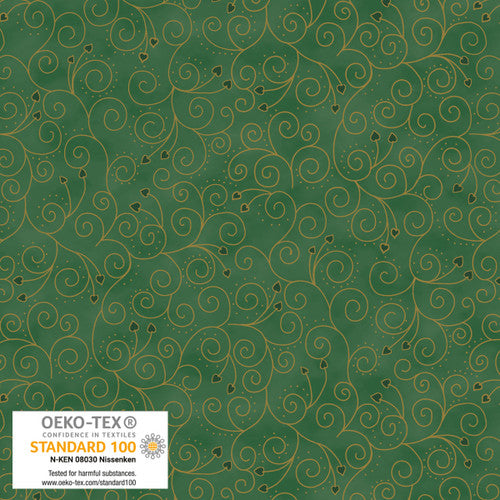 We Love Christmas - Ornament Heart Metallic - Light Green Gold - 4592M-812