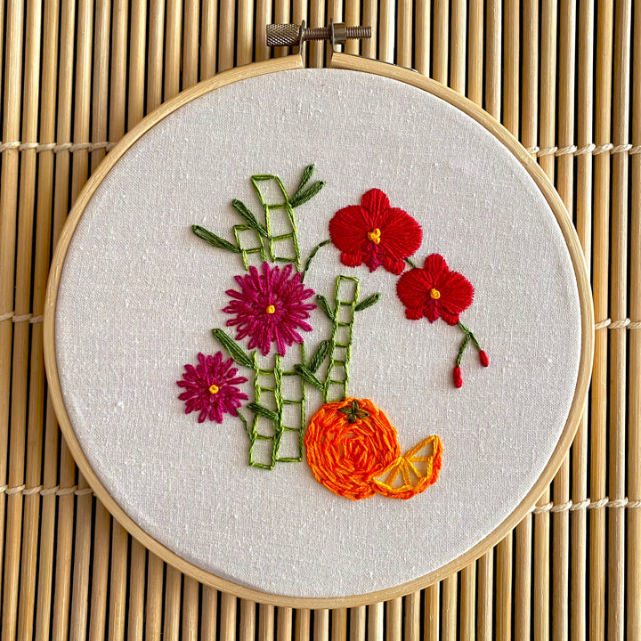 Lucky Bouquet Lunar New Year Craft DIY Embroidery Kit