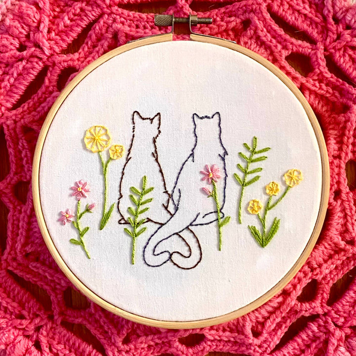 Purr of Heart Cat Craft DIY Embroidery Kit