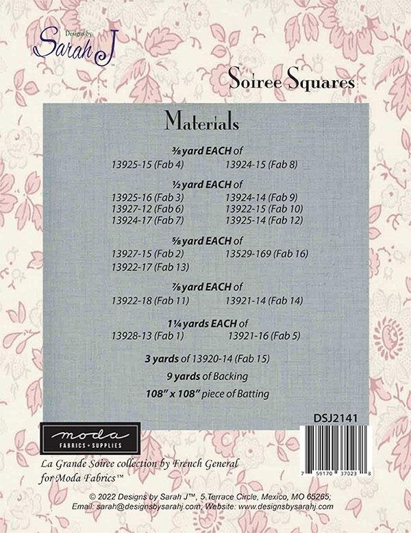 Soiree Squares Quilt Pattern