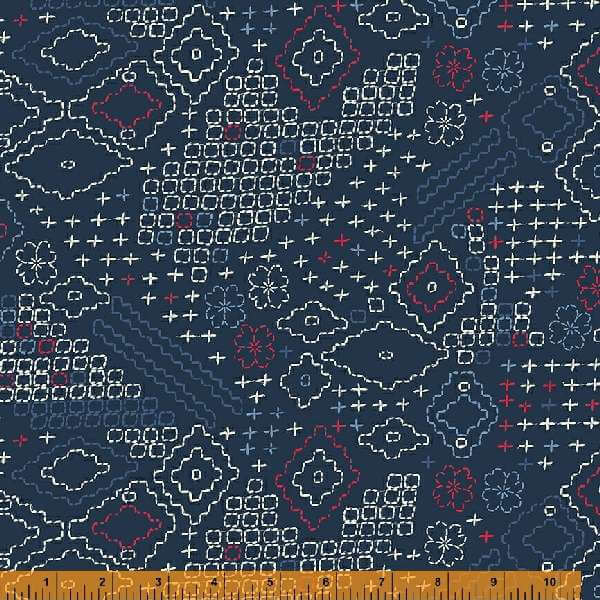 Indigo Stitches | Sashiko Sampler | Navy
