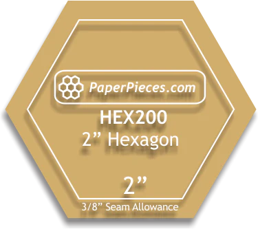 Paper Pieces - 2" Hexagon Acrylic Template