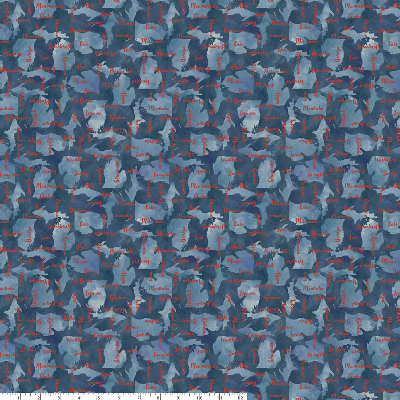 Michigan Shop Hop 2025 - Michigan's Counties - Lake Blue - 54624-1