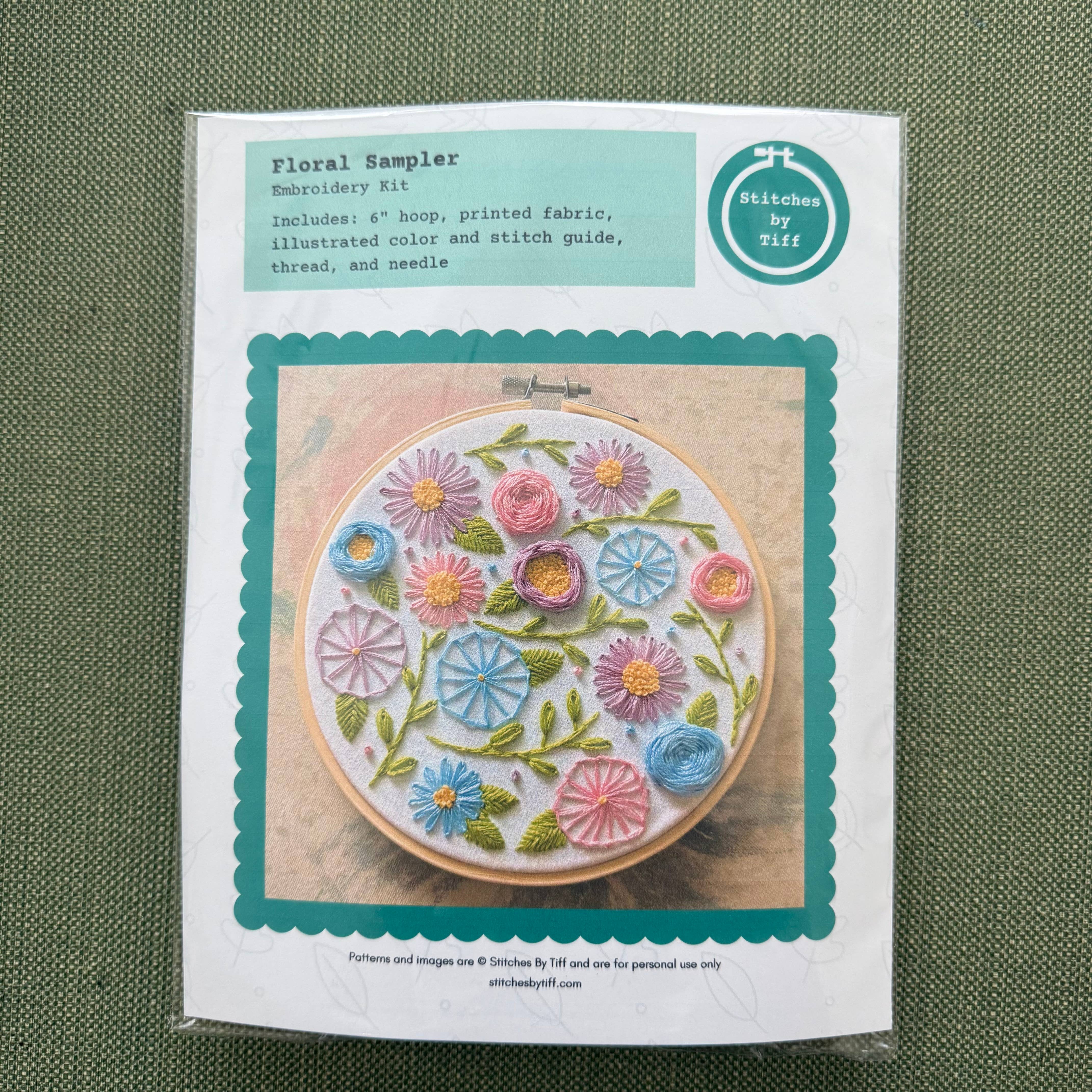 Floral Sampler Craft DIY Embroidery Kit