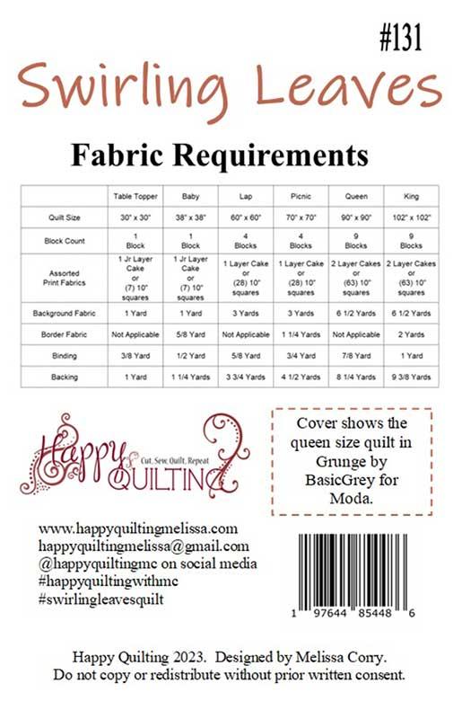 Swirling Leaves Quilt Pattern