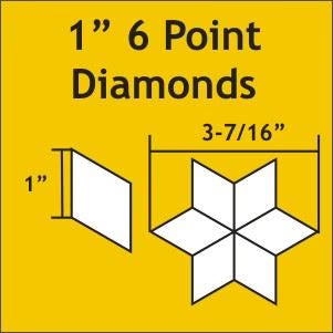 Paper Pieces - 1" 6 Point Diamonds - 75 pieces