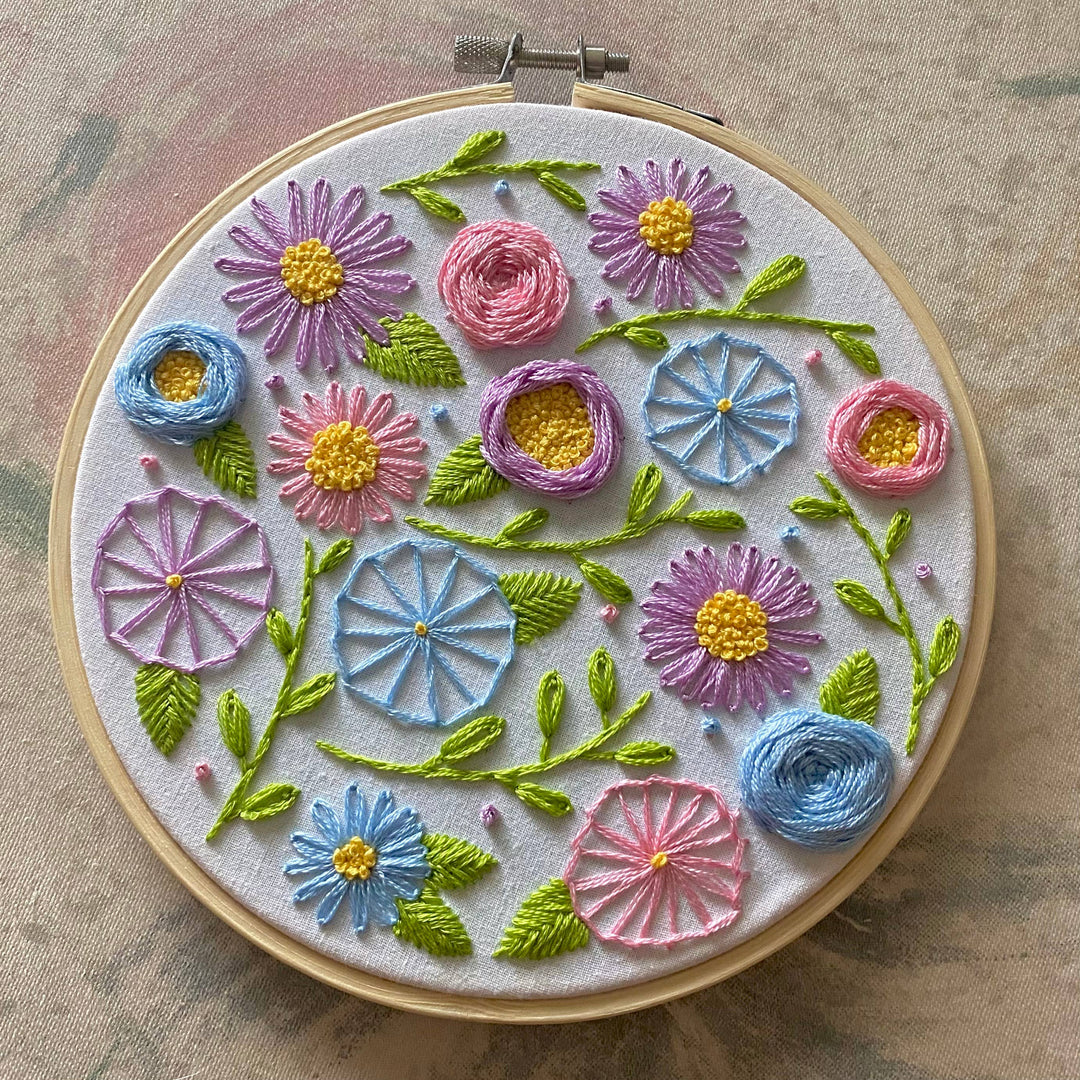 Floral Sampler Craft DIY Embroidery Kit