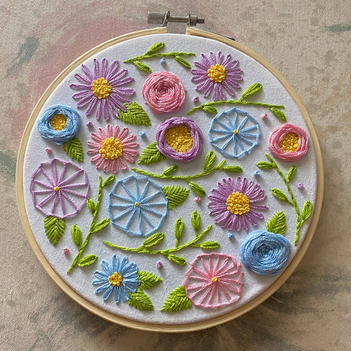 Floral Sampler Craft DIY Embroidery Kit
