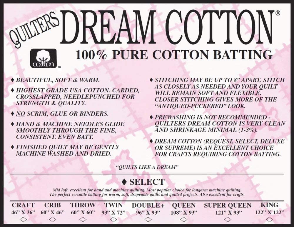 Quilter's Dream 100% Cotton Select Batting - Natural