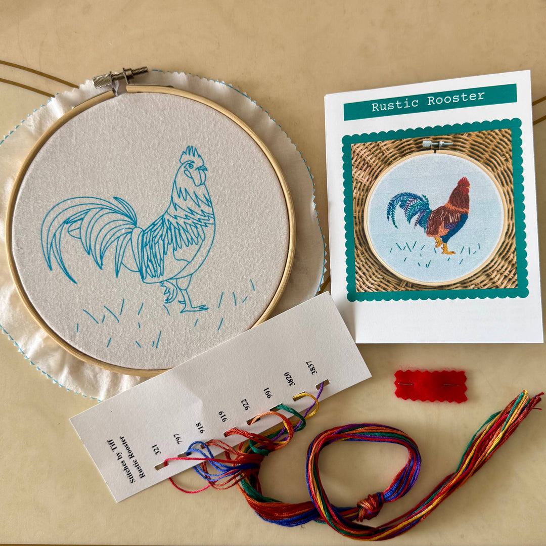 Rustic Rooster Craft DIY Embroidery Kit