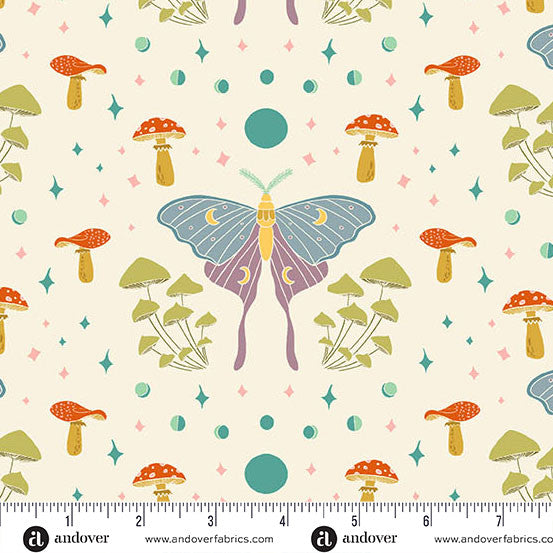 Celestial Garden - Moonlit Moths - Cream - A-10024-L