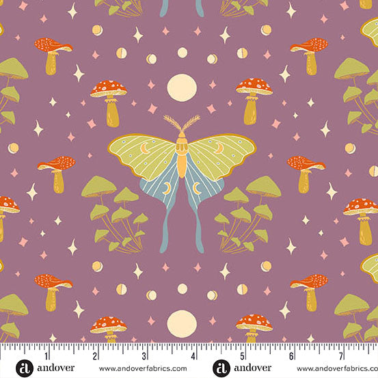 Celestial Garden - Moonlit Moths - Plum - A-10024-P