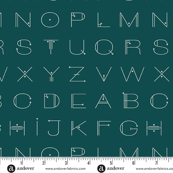 Scrawl | Deco Letters | Deep Teal | A-1217-T