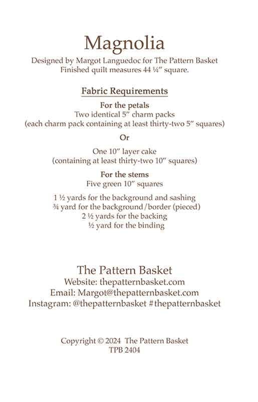 Magnolia- The Pattern Basket