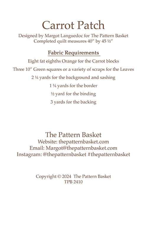 Carrot Patch - The Pattern Basket