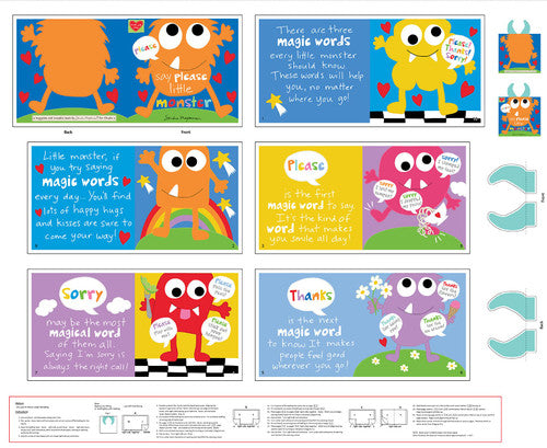 Huggable and Lovable Book Panel - Say Please Little Monster 7675P-01